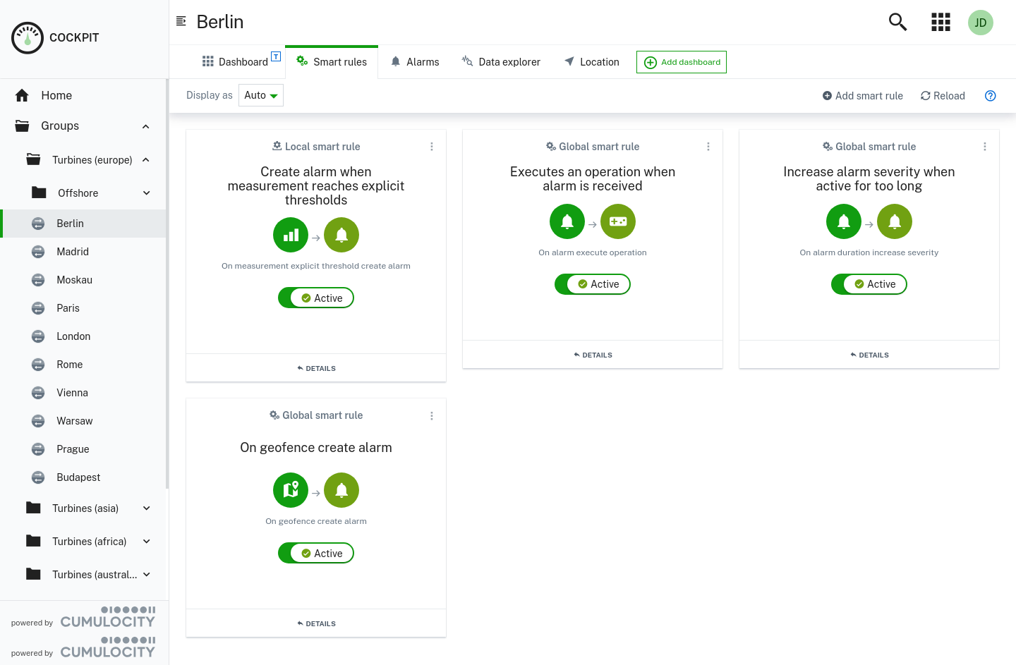 Smart rules info tab